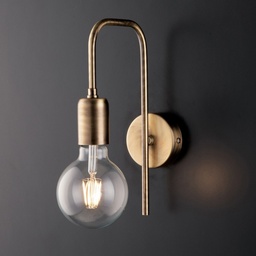 [S-BL186-AP1-BRZ] Applique urban industrial in ferro spazzolato cm 27