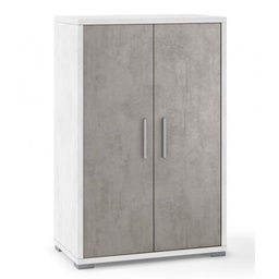 [S-ODB270OSCEK] Armadio multiuso con due ante Bianco Cemento 71x41x h110 cm