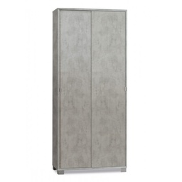 [S-O798CECEK] Armadio multiuso con ante scorrevoli e ripiani Beton Cemento 82x41x h190 cm