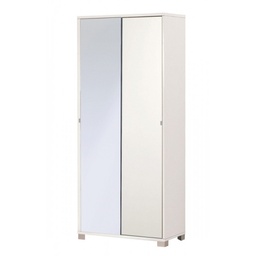 [S-A798BFSPK] Armadio multiuso due ante scorrevoli con specchio Bianco 82x41x h190 cm