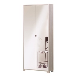 [S-O747OLSPK] Armadio multiuso slim con due ante a specchio e otto ripiani Olmo Chiaro 83x29x h190 cm