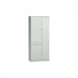 [S-O32300BIK] Armadio Multiuso Tre Ante Un Cassetto Bianco 77x34x h183 cm
