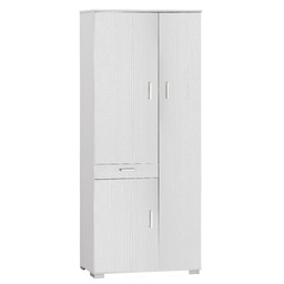 [S-O623BFBFK] Armadio multiuso tre ante un cassetto Bianco Cenere 77x34x h178 cm