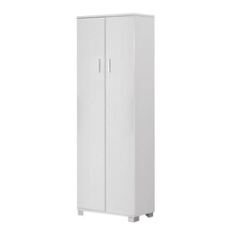 [S-A668BFBFK] Armadio Scarpiera Multiuso Due Ante Cinque Ripiani Bianco Cenere 62x34x h178 cm