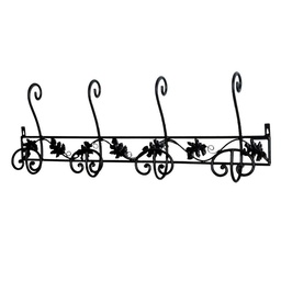 [S-V6527950000] Attaccapanni a muro metallo 4 posti nero toni cm89x31x10