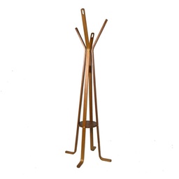 [S-V42047700NO] Attaccapanni in legno noce a 4 braccia 50x50x180 cm