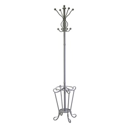 [S-V4214500000] Attaccapanni a stelo metallo grigio con portaombrelli tondo ø40h180