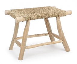 [S-B0680552] Sgabello BELINDA H45 in radici di teak e acciaio