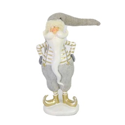 [S-V9185240000] Statuina Babbo Natale Grigio Oro - 9,5x11,5x28 cm