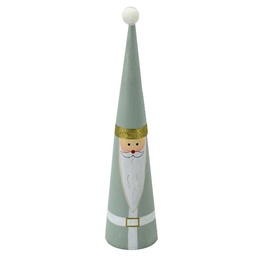 [S-V6079340000] Babbo Natale in Legno Verde Chiaro 6,5x6,5x30 cm