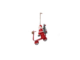 [S-V6156590000] Babbo Natale Metallo su Vespa Rosso 12x12x5 cm