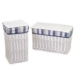 [S-V3812650000] Baule con cestone in vimini - Misure: 70x42x42 cm