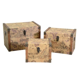[S-V3862450000] Baule rettangolare in ecopelle marrone 60x40h42