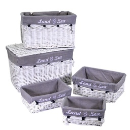 [S-V3862430000] Baule in vimini con 3 cassetti bianco - Misure: 54x33x32 cm