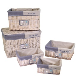 [S-V3862420000] Baule in vimini mare con 3 cassetti crema - Dimensioni: 54x33x32 cm
