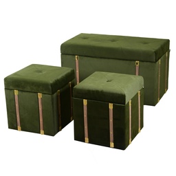 [S-V3813840000] Baule in velluto verde 1-2 cm80x40h44