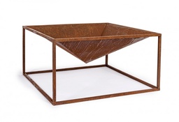 [S-B0782430] Braciere Quadrato Illinois Qu Ruggine 60x60