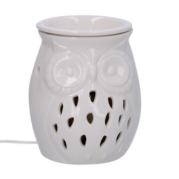 [S-V5601590000] Bruciaessenze ceramica gufo con spina cmø9,5h13,5
