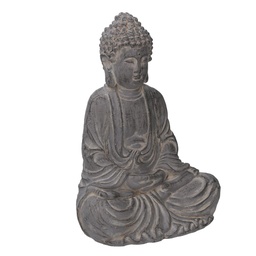 [S-V5863870000] Statua Buddha in Resina Grigia 27x20x39 cm