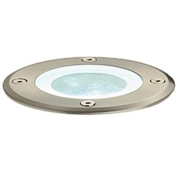 [S-SOV828/09] Lampada Calpestabile Gu10 in Acciaio con Diffusore in Vetro Trasparente