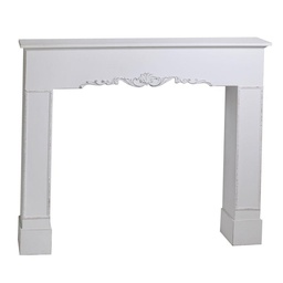 [S-V8034370000] Camino in legno bianco, dimensioni 114x20x102 cm