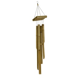 [S-V1863350000] Campanello in legno con canne di bambù quadro 20x20h170 cm