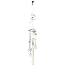 [S-V1852660000] Campanello metallo con rana bianco 10x10x61 cm