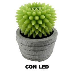 [S-V5506610000] Candela Led Cactus con vaso 23x28 cm