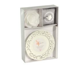 [S-V5504560000] Candela Rosa Giove Elleboro &amp; Fiori - 8 Ore - 26x17x4,5 cm