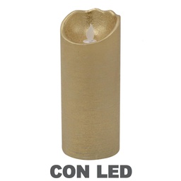 [S-V55048100PL] Candela LED a Batteria Platino Ø8x21,5 cm