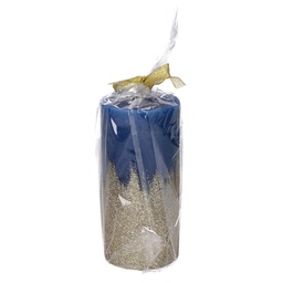 [S-V5512350000] Candela Paraffina Oro Azzurro 6,8 cm x 15 cm