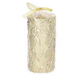 [S-V5511380000] Candela in paraffina oro ø7,5x15 cm