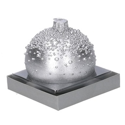 [S-V5511990000] Candela Sfera Argento con Bolle - ø9cm x 9cm