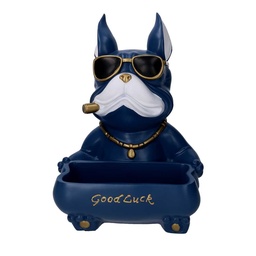 [S-V8543130000] Cane svuotatasche blu in resina 22x22h30 cm