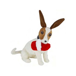 [S-V9143240000] Cane seduto con pantofola natalizia - 38 x 15 x 25 cm