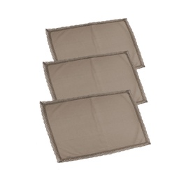 [S-V7909700000] Set Canovaccio 3 Pezzi Amelie Tortora 50x70 cm
