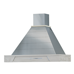 [S-ART896681] Cappa aspirante JINNY in acciaio inox silver e cornice in legno intarsio colore cenere cm 90