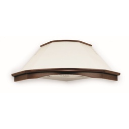 [S-ART894670] Cappa cucina angolo rustica bianca BELLA con cornice in legno colore tabacco cm 105