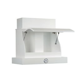 [S-ART895417] Cappa cucina rustica bianca APRIBILE SAGOMATA con cornice in legno con orologio cm 90
