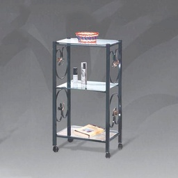 [S-A18WP14] Carrello  porta tv ferro nero 45x35xh.80 cm fatto a mano italia