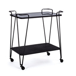 [S-B0746360] Carrello in metallo nero, dimensioni 60x38x68 cm