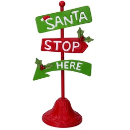 [S-V6160290000] Cartello metallo babbo natale multicolor 19x13,5x39,5 cm