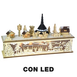 [S-V6320030000] Casetta in legno con luci LED 45x10x26 cm