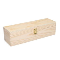 [S-V5034110000] Cassetta Portabottiglie in Legno Naturale 1 Posto 36x10,5x10 cm