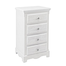 [S-B0744185] Cassettiera 4 cassetti bianco stile classico 40x30x76 cm