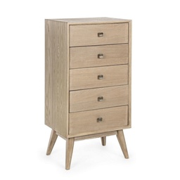 [S-B0745834] Cassettiera 5 Cassetti Alannis Design Minimal - 48x35x99 cm