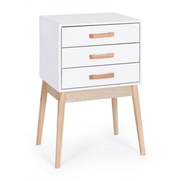 [S-B0740047] Cassettiera bianca 3 cassetti 68h cm