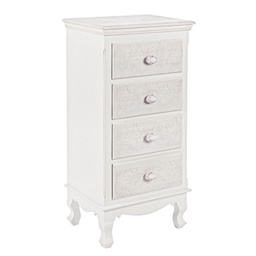 [S-B0744525] Cassettiera Classica con 4 Cassetti Clorine - Dimensioni 40x30x83 cm