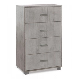 [S-O774CECEK] Cassettiera da camera con quattro cassetti Beton Cemento 70x41x h112 cm