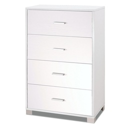 [S-A774BFBFK] Cassettiera da camera quattro cassetti Bianco Cenere 70x41x h112 cm